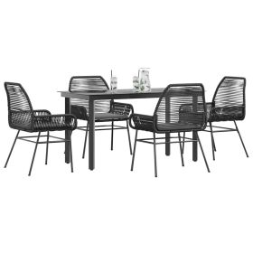 Garden Dining Set Black, Dark Grey