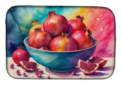 Colorful Pomegranates Dish Drying Mat Absorbent Dish Drying Mat Pad for Kitchen Counter Dish Drainer Mat for Countertop, 14 x 21", Multicolor