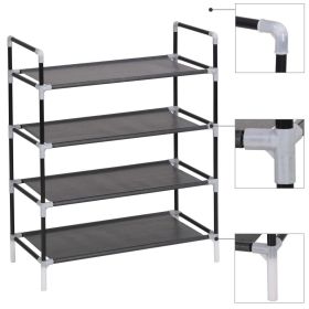 Shoe Rack Black Metal Standard Shoe Rack Rectangular