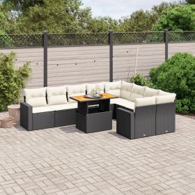 Garden Sofa Set Black and Cream White