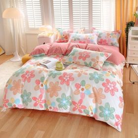 3 Piece Spring Floral Duvet Cover Set For Women Adults Home Bedroom Flowers Bedding Set With 2 Pillowcases Twin Full Queen King Size (Option: Full-Pink)
